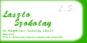 laszlo szokolay business card