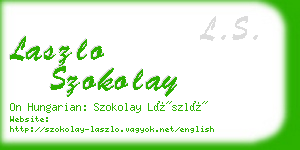 laszlo szokolay business card